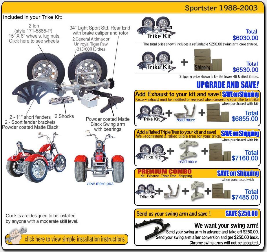 sportster trike kit frankenstein trikes sportster H